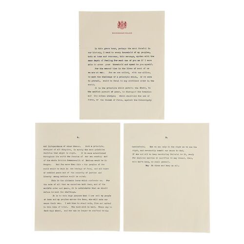 Lot #191 - King George VI's (Colin Firth) Speech Pages ### THE KING'S SPEECH (2010)