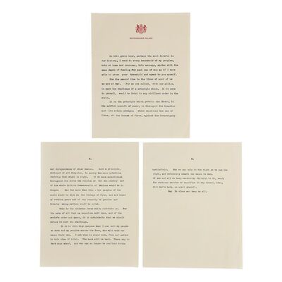 Lot #191 - King George VI's (Colin Firth) Speech Pages ### THE KING'S SPEECH (2010)