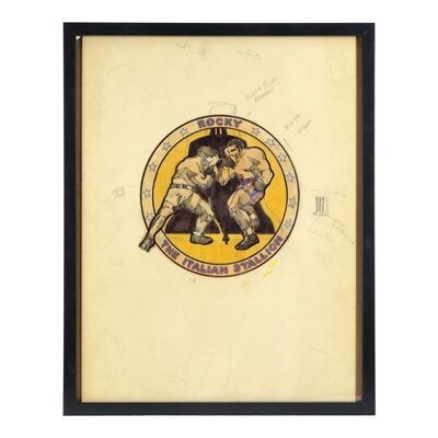Lot #290 - Framed Hand-Illustrated "Italian Stallion" Robe Logo Concept Artwork ### ROCKY FRANCHISE (1976 - 2023)