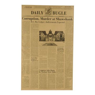 Lot #306 - Framed "Corruption, Murder at Shawshank" Newspaper ### THE SHAWSHANK REDEMPTION (1994)