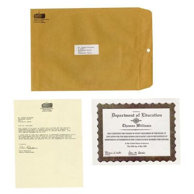 Lot #310 - Thomas "Tommy" Williams' (Gil Bellows) Education Certificate, Letter and Envelope ### THE SHAWSHANK REDEMPTION (1994)