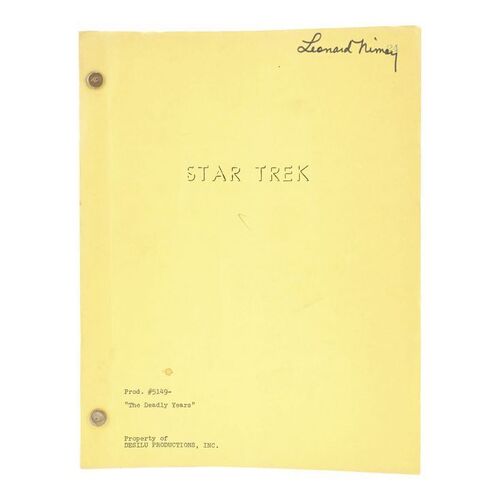 Lot #341 - Leonard Nimoy's Autographed, Annotated, and Bound "The Deadly Years" First Draft Script ### STAR TREK: THE ORIGINAL SERIES (1966-1969)