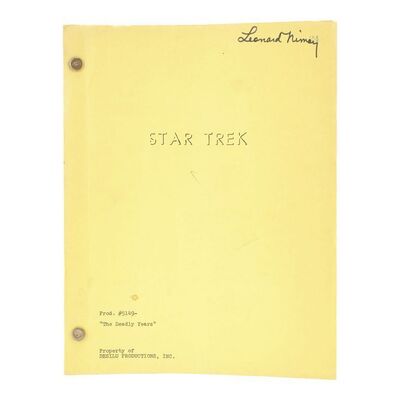 Lot #341 - Leonard Nimoy's Autographed, Annotated, and Bound "The Deadly Years" First Draft Script ### STAR TREK: THE ORIGINAL SERIES (1966-1969)