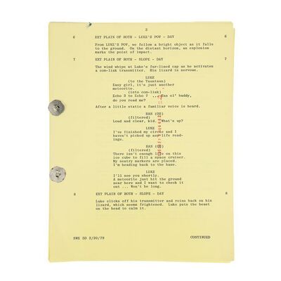 Lot #365 - Anthony Daniels Collection: Hand-annotated Partial Script with Handwritten Scene List ### STAR WARS: THE EMPIRE STRIKES BACK (1980)