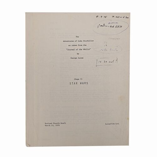 Lot #367 - Anthony Daniels Collection: Anthony Daniels' Hand-annotated Partial Revised Fourth Draft Script ### STAR WARS: A NEW HOPE (1977)