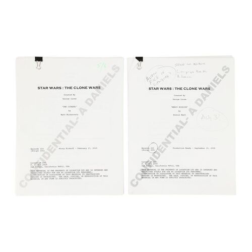 Lot #380 - Anthony Daniels Collection: Pair of Anthony Daniels' Scripts with Handwritten Annotations and Highlights ### STAR WARS: THE CLONE WARS (2008-2020)