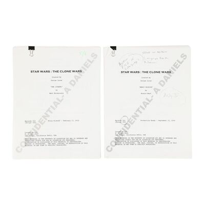 Lot #380 - Anthony Daniels Collection: Pair of Anthony Daniels' Scripts with Handwritten Annotations and Highlights ### STAR WARS: THE CLONE WARS (2008-2020)