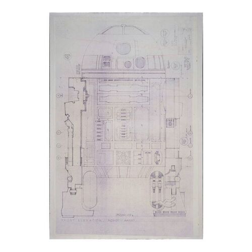 Lot #384 - Linen-Backed Full-Scale Front Elevation "Robot R2" Production Blueprint ### STAR WARS: A NEW HOPE (1977)