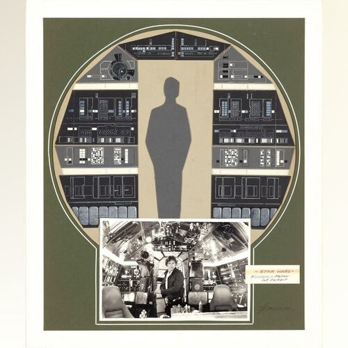 Lot #386 - Matted Hand-Illustrated Harry Lange Millennium Falcon Cockpit Concept Collage ### STAR WARS: A NEW HOPE (1977)