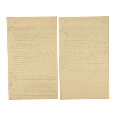 Lot #392 - George Lucas' Handwritten Act I, Act II and Act III Story Outline Pages ### STAR WARS: RETURN OF THE JEDI (1983)