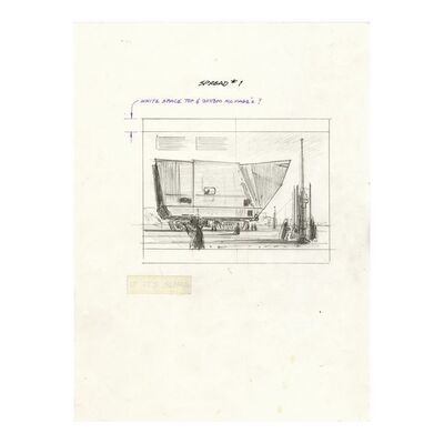Lot #403 - Hand-Drawn Ralph McQuarrie Sandcrawler Concept Sketch ### STAR WARS: THE MOS EISLEY CANTINA POP-UP BOOK (1995)