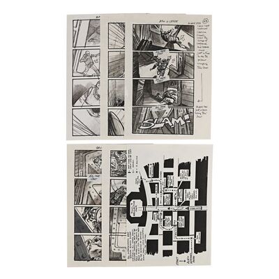 Lot #472 - Hand-drawn Bait and Chase Five Page Storyboard and Map ### ALIEN3 (1992)