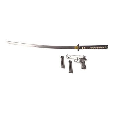 Lot #482 - Slade Wilson's (Manu Bennett) Deathstroke Katana and Stunt TiSAS Zigana Sport Pistol ### ARROW (2012-2020)