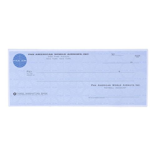 Lot #541 - Set of Frank Abagnale, Jr.'s (Leonardo DiCaprio) "Frank Roberts" Blank Pan Am Checks ### CATCH ME IF YOU CAN (2002)