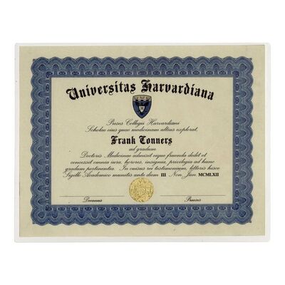 Lot #543 - Production-Made Frank Abagnale, Jr. (Leonardo DiCaprio) "Dr. Frank Conners" Medical Degree ### CATCH ME IF YOU CAN (2002)