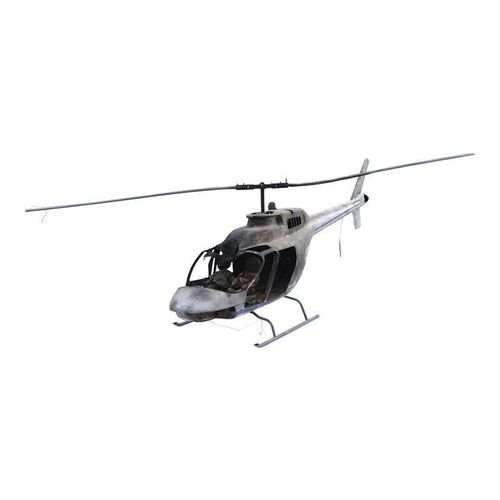 Lot #545 - Burned Bell 206 Helicopter Model Miniature ### STEEL (1997)