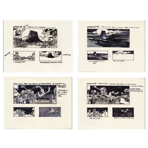 Lot #558 - Set of Four Hand-Drawn George Jenson Devil's Tower VFX Storyboard Pages ### CLOSE ENCOUNTERS OF THE THIRD KIND (1977)