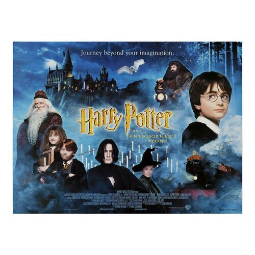 Lot #660 - Cast-Autographed "Philosopher's Stone" UK Quad ### HARRY POTTER AND THE SORCERER'S STONE (2001)
