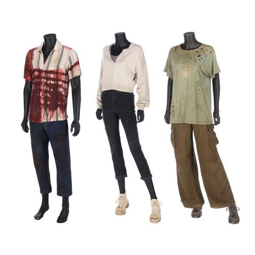 Lot #668 - Screen-Matched Riley McKendry's (Odessa Z'zion), Screen-Matched Colin's (Adam Faison) and Nora's (Aoife Hinds) Costumes ### HELLRAISER (2022)