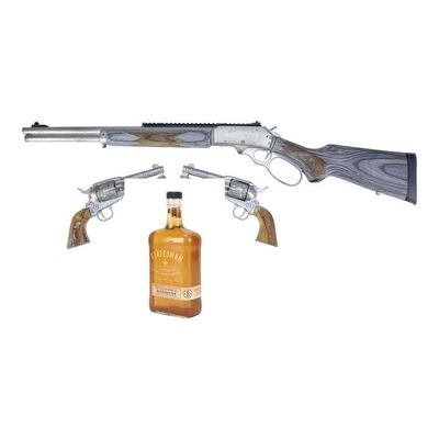 Lot #710 - Whiskey's (Pedro Pascal) Stunt Revolvers, Tequila's (Channing Tatum) Stunt Rifle, and Statesman Bourbon Bottle ### KINGSMAN: THE GOLDEN CIRCLE (2017)