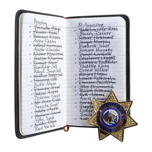 Lot #774 - Leland Gaunt's (Max von Sydow) Notebook and Sheriff Alan Pangborn's (Ed Harris) Badge ### NEEDFUL THINGS (1993)
