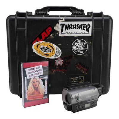 Lot #791 - Tommy Lee's (Sebastian Stan) Light-Up Sony SteadyShot Handycam Camcorder with "Pamela's Hardcore Sex Video" Tape ### PAM & TOMMY (2022)