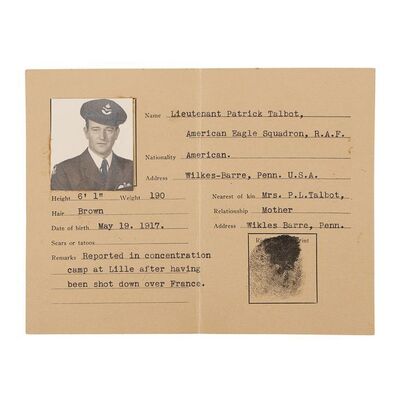 Lot #816 - Lieutenant Patrick Talbot's (John Wayne) ID ### REUNION IN FRANCE (1942)