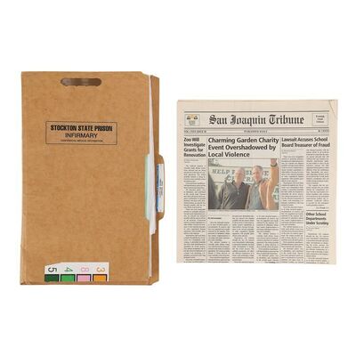 Lot #832 - Otto Delaney's (Kurt Sutter) Stockton Prison Medical File and Newspaper Cover Page ### SONS OF ANARCHY (T.V. SERIES, 2008-2014)