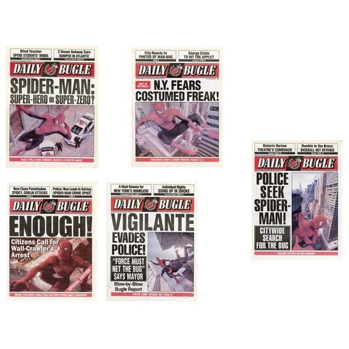Lot #837 - Set of Five Daily Bugle Newspaper Covers ### SPIDER-MAN (2002)
