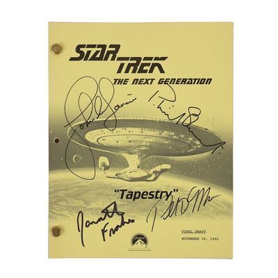 Lot #855 - Patrick Stewart, Jonathan Frakes, John de Lancie and Ronald D. Moore-Autographed "Tapestry" Script ### STAR TREK: THE NEXT GENERATION (1987-1994)