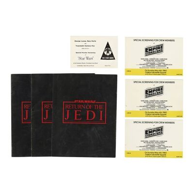 Lot #881 - Crew Screening Invitations and Credits Folders ### STAR WARS: ORIGINAL TRILOGY (1977-1983)