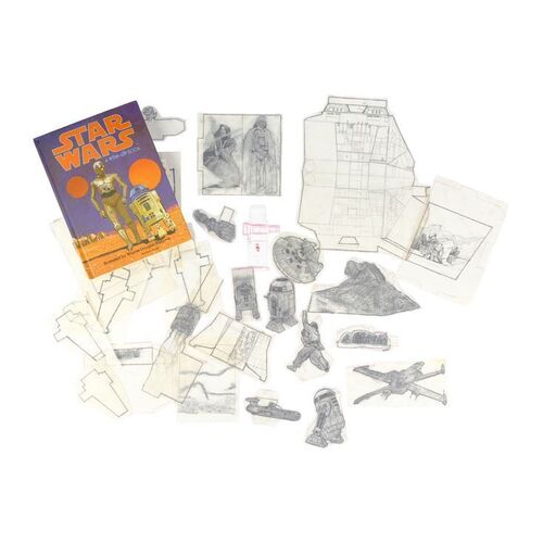 Lot #892 - William Plumb Collection: Set of Hand-Drawn Wayne Douglas Barlowe Star Wars Pop-Up Book Sketches ### STAR WARS: A NEW HOPE (1977)