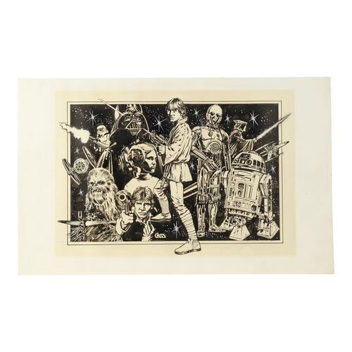 Lot #893 - William Plumb Collection: Hand-Drawn Clyde Caldwell Illustration for Questar Magazine ### STAR WARS: A NEW HOPE (1977)