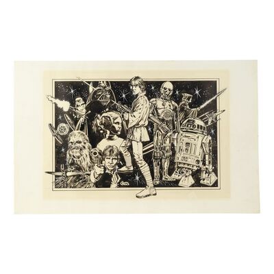 Lot #893 - William Plumb Collection: Hand-Drawn Clyde Caldwell Illustration for Questar Magazine ### STAR WARS: A NEW HOPE (1977)