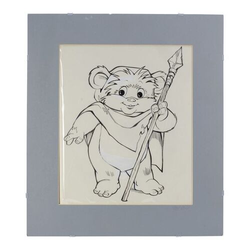 Lot #896 - William Plumb Collection: Matted Hand-Drawn Pat Paris Wicket Sketch ### STAR WARS: RETURN OF THE JEDI (1983)