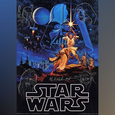 Lot #902 - Greg Hildebrandt-Signed Brothers Hildebrandt Poster with Four Character Remarques ### STAR WARS: A NEW HOPE (1977)