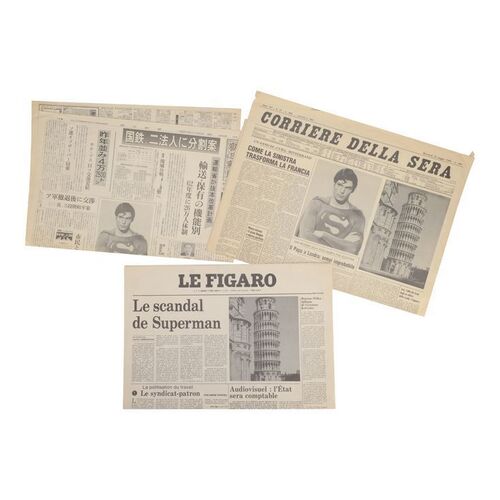 Lot #927 - Set of Three International Superman (Christopher Reeve) Newspaper Covers ### SUPERMAN (1978)