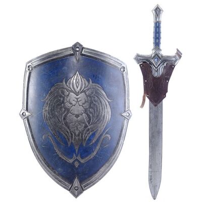 Lot #967 - Alliance Foot Soldier's Sword, Scabbard, and Shield ### WARCRAFT (2016)