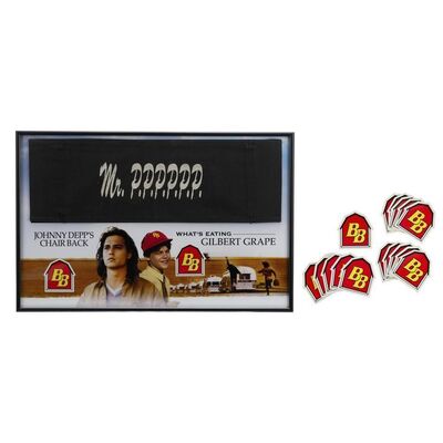 Lot #971 - Johnny Depp's Chairback and Set of Burger Barn Stickers ### WHAT'S EATING GILBERT GRAPE (1993)