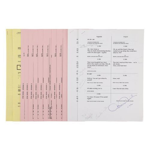 Lot #996 - Anthony Daniels Collection: Autographed Script Changes with Handwritten Notes and Production Paperwork ### STAR WARS: ATTACK OF THE CLONES (2002)