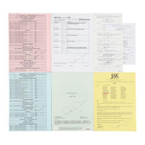 Lot #999 - Anthony Daniels Collection: Collection of Script Revision Pages, Shooting Schedules, Sides, and Additional Production Paperwork ### STAR WARS: REVENGE OF THE SITH (2005)