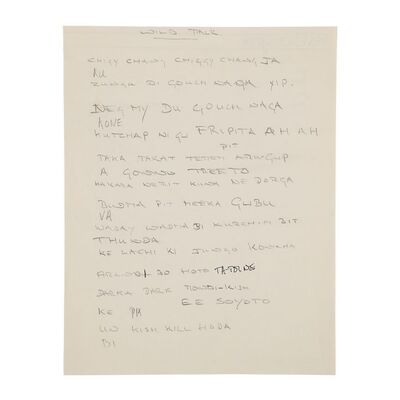 Lot #1014 - Anthony Daniels Collection: Anthony Daniels' Handwritten Ewokese "Wild Talk" Dialogue Page ### STAR WARS: RETURN OF THE JEDI (1983)