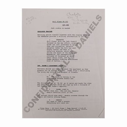 Lot #1025 - Anthony Daniels Collection: Anthony Daniels' Hand-annotated and Highlighted Script ### STAR WARS: THE CLONE WARS (2008-2020)