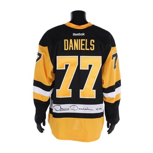 Lot #1050 - Anthony Daniels Collection: Anthony Daniels' Autographed and Personalized Authentic Throwback Pittsburgh Penguins Ice Hockey Jersey ### ANTHONY DANIELS