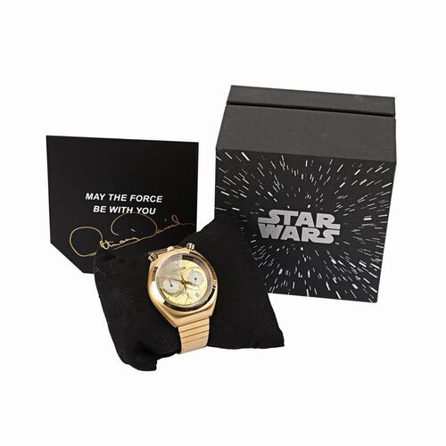 Lot #1081 - Anthony Daniels Collection: Citizen&Atilde;&sbquo;&Acirc;&reg; C-3PO Tsuno Watch with Anthony Daniels Autographed Card ### STAR WARS MERCHANDISE