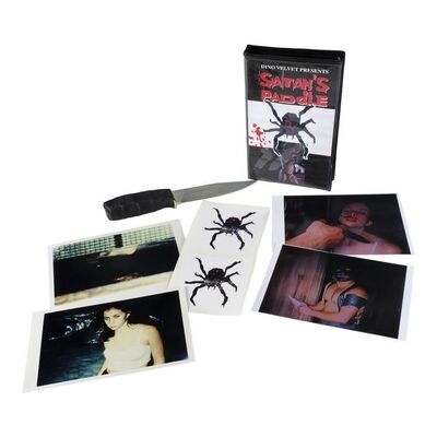 Lot #1106 - Satan's Paddle VHS Case, Stickers, Photos and Knife ### 8MM (1999)