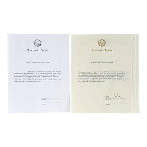 Lot #1154 - Set of Four Department of Defense Forms with One John Nash (Russell Crowe) Signed Form ### BEAUTIFUL MIND, A (2001)