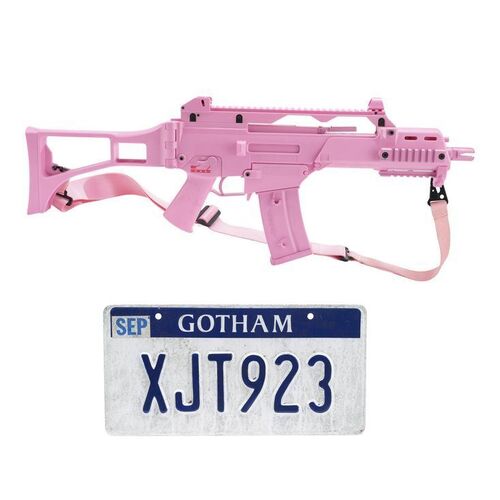 Lot #1161 - Hallucination Dance Sequence Pink Rifle and Dinah Lance's (Jurnee Smollett) License Plate ### BIRDS OF PREY (2020)