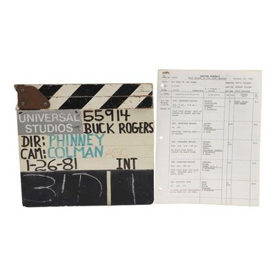 Lot #1176 - "The Hand of the Goral" Clapperboard and Shooting Schedule ### BUCK ROGERS IN THE 25TH CENTURY (1979-1981)