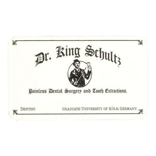 Lot #1230 - Dr. King Schultz's (Christoph Waltz) Production-Made Dentist Card ### DJANGO UNCHAINED (2012)